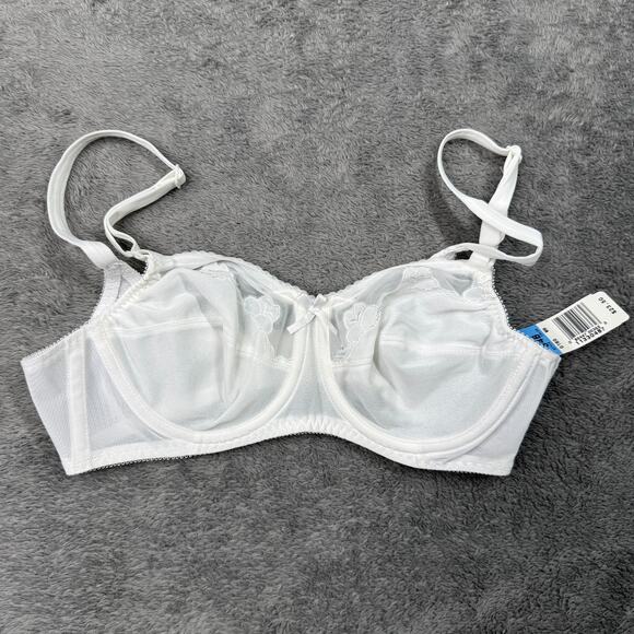 Bali Women's Flower Underwire Bra White NWT 34B Floral Comfortable - Picture 1 of 7